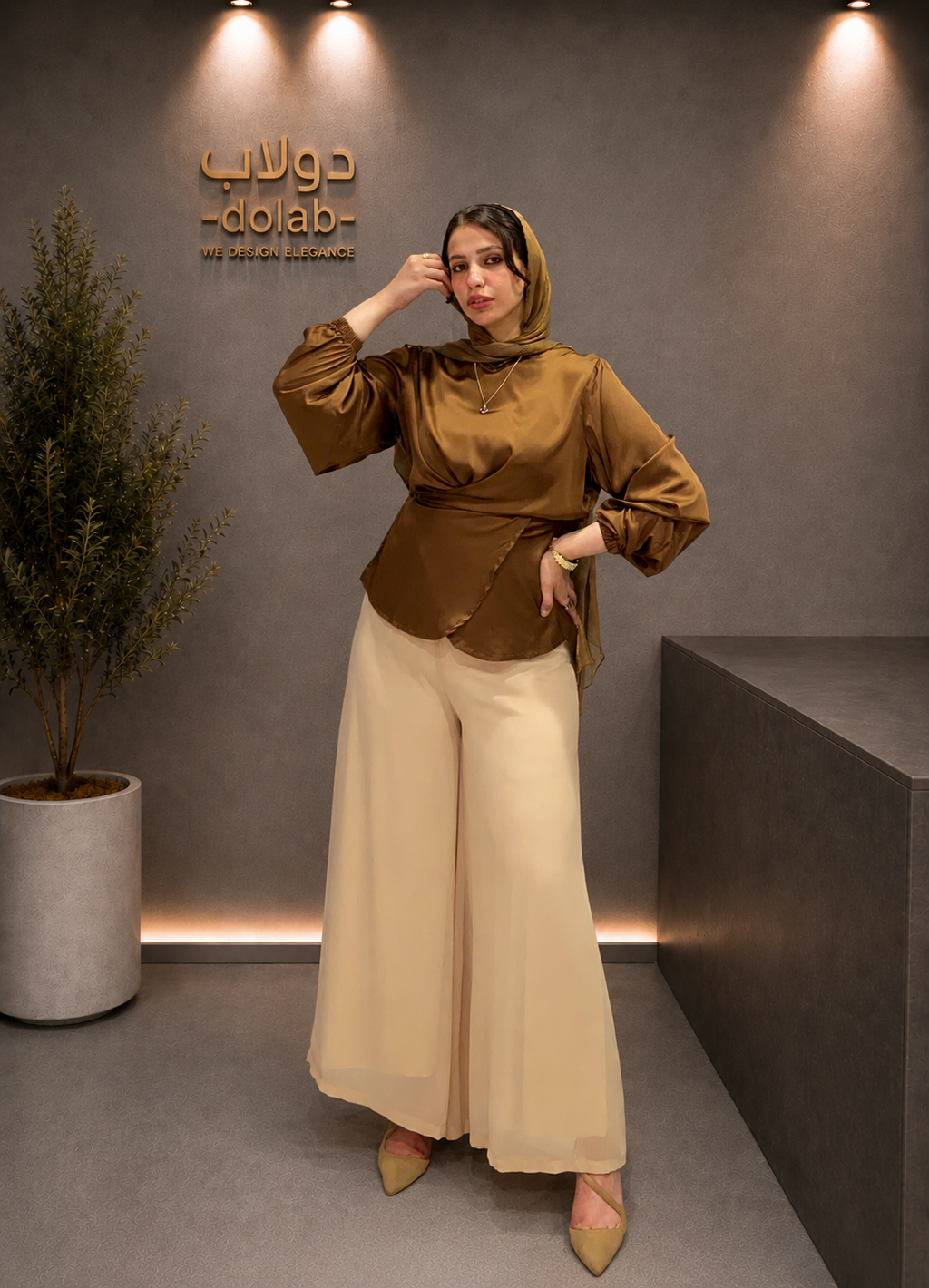 Satin Cross Top