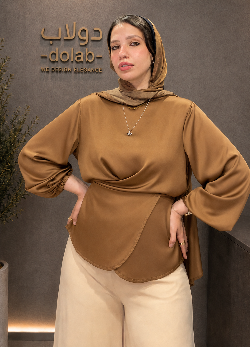 Satin Cross Top
