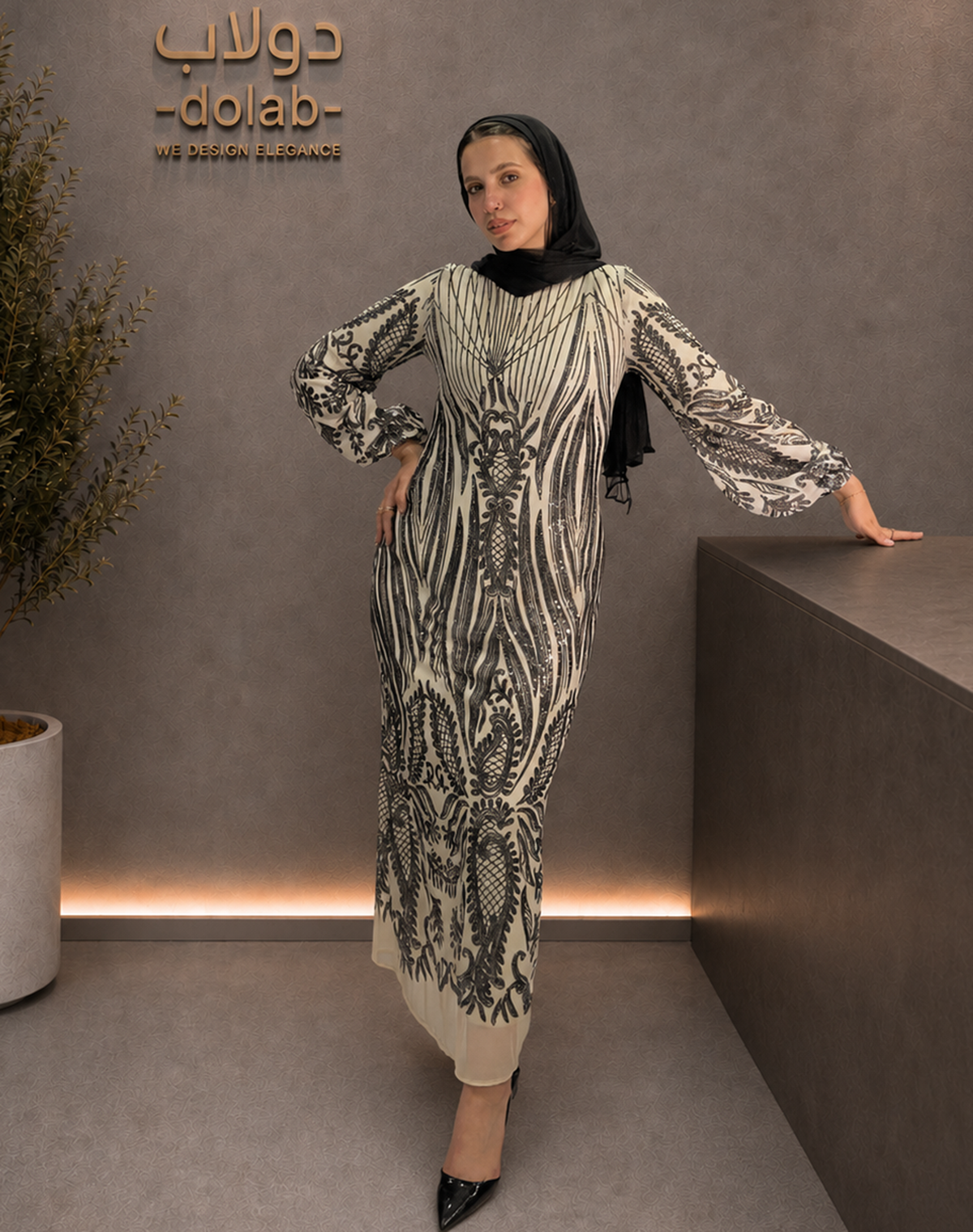 Lined Applique Tulle Dress