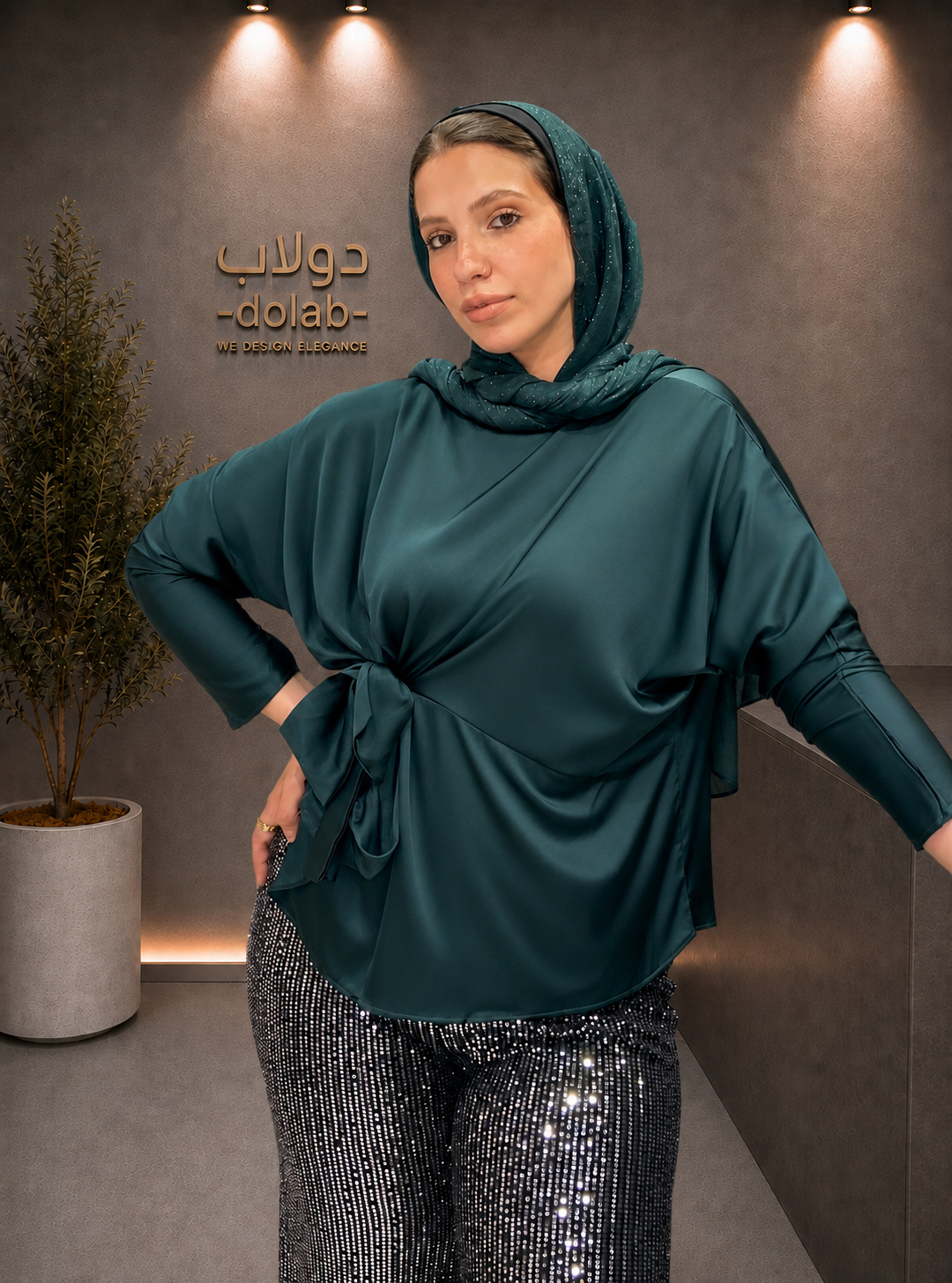 Satin Side-Tie Top