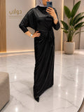 Glitter Crepe Side Tie Maxi Dress